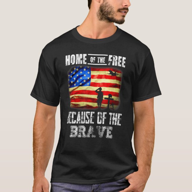 T-shirt Accueil De La Liberté À Cause Du Courageux Patriot (Devant)