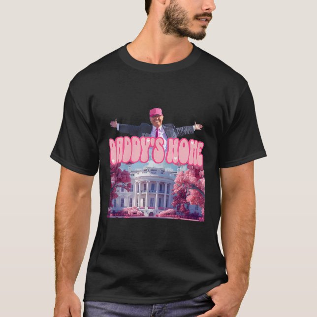 T-shirt Accueil de papa Trump Pink Trump a gagné 2024 pren (Devant)