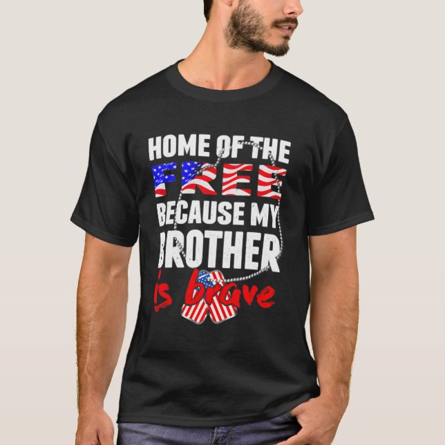 T-shirt Accueil Des Libres Parce Que Mon Frère Est Courage (Devant)