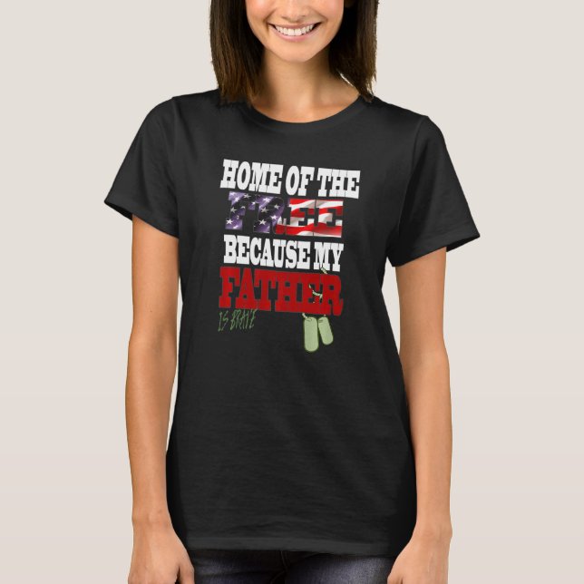 T-shirt Accueil Des Libres Parce Que Mon Père Est Courageu (Devant)