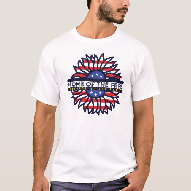 T-shirt Accueil du Libre Parce que du Brave USA Sun (Devant)