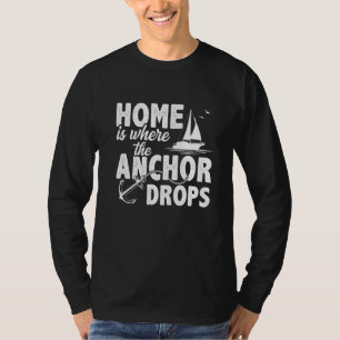 T-shirt Accueil est où l'ancre tombe Skipper voile Boa