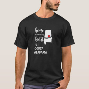 T-shirt Accueil Est Où Le Coeur Est Coosa Comté Alabama