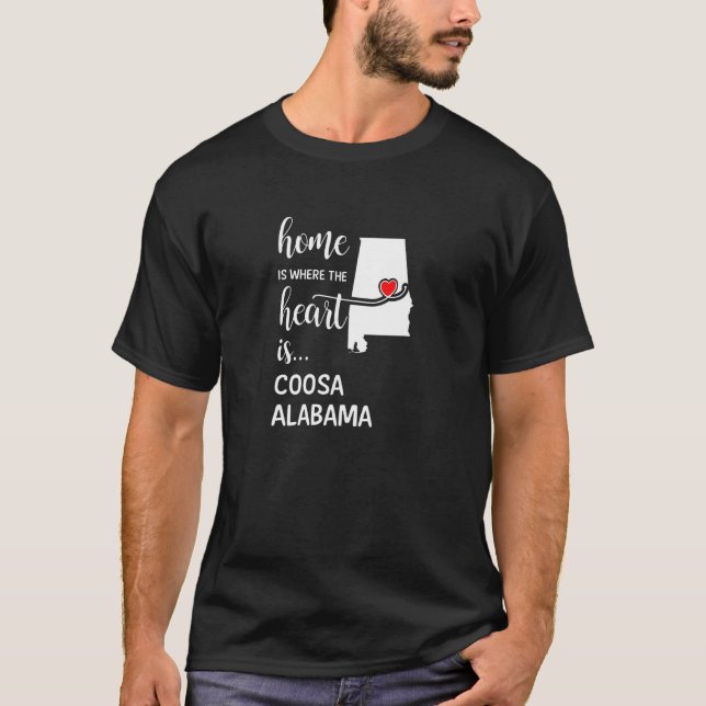 T-shirt Accueil Est Où Le Coeur Est Coosa Comté Alabama (Devant)