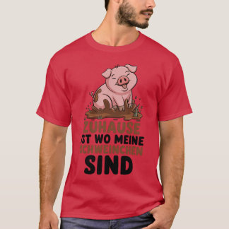 T-shirt Accueil est où mes cochons sont Ferme Agricole