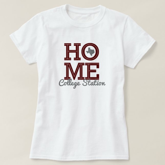 T-shirt ACCUEIL - Lettres en gras & Forme texane Aggie Mar (Design devant)