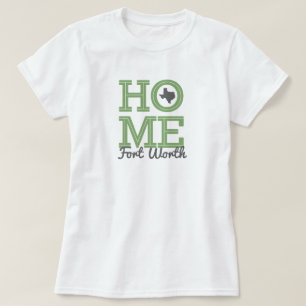 T-shirt ACCUEIL - Lettres en gras & Gris vert de forme tex