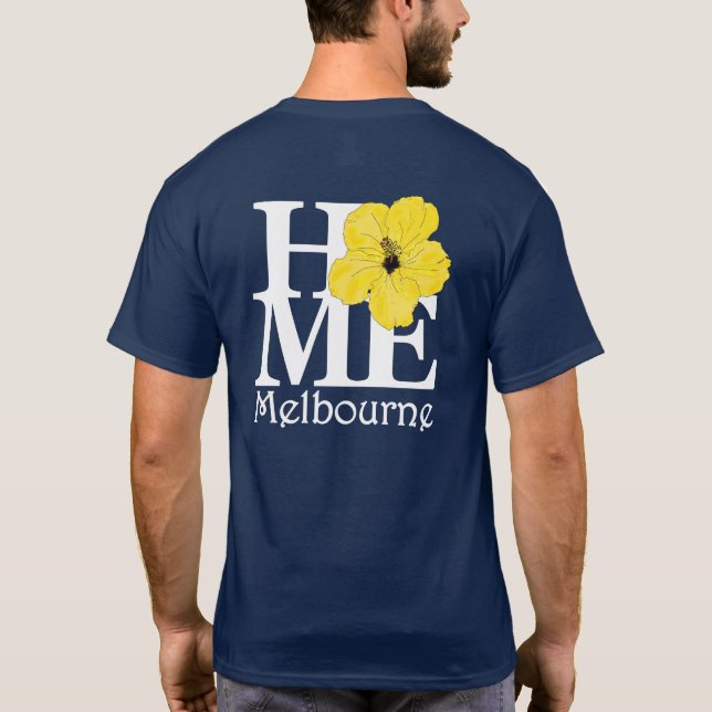 T-shirt ACCUEIL Melbourne Yellow Hibiscus (Imprimer de ret (Dos)