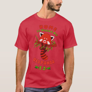 T-shirt Accueil Où Mon Panda Rouge Funny Panda Rouge