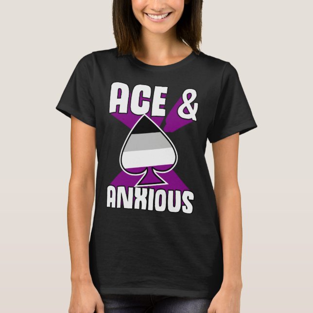 T-shirt Ace And Anxious  Asexual Pride Symbol Introvert (Devant)