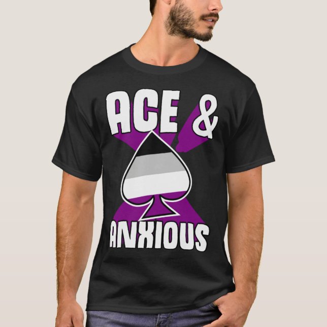T-shirt Ace And Anxious  Asexual Pride Symbol Introvert (Devant)