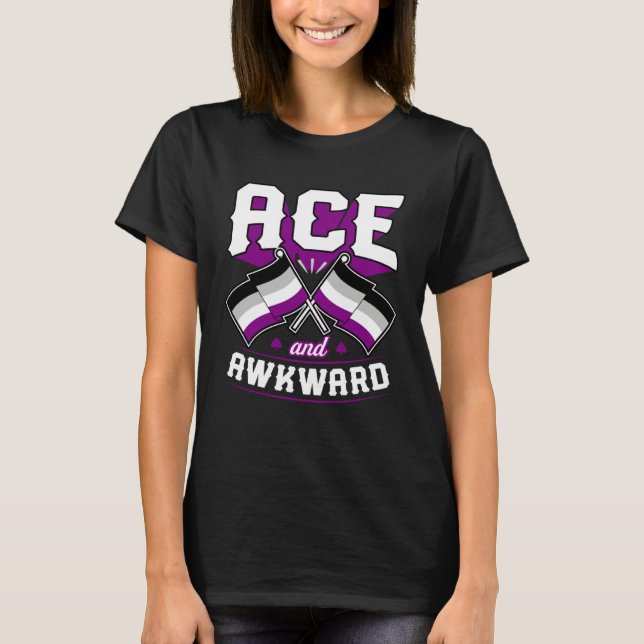 T-shirt Ace And Awkward Cute  Asexual Pride Flag Ace Aesth (Devant)