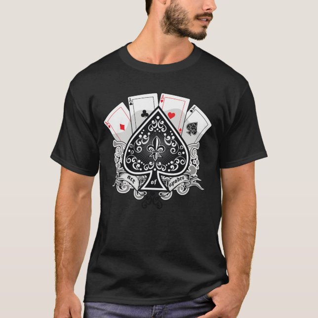 T-shirt Ace De Pique | Conception du pont de carte (Devant)