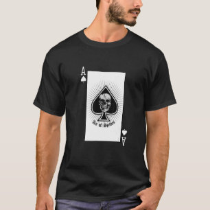 T-shirt Ace De Pique Jouer Carte Avec Squelette Halloween