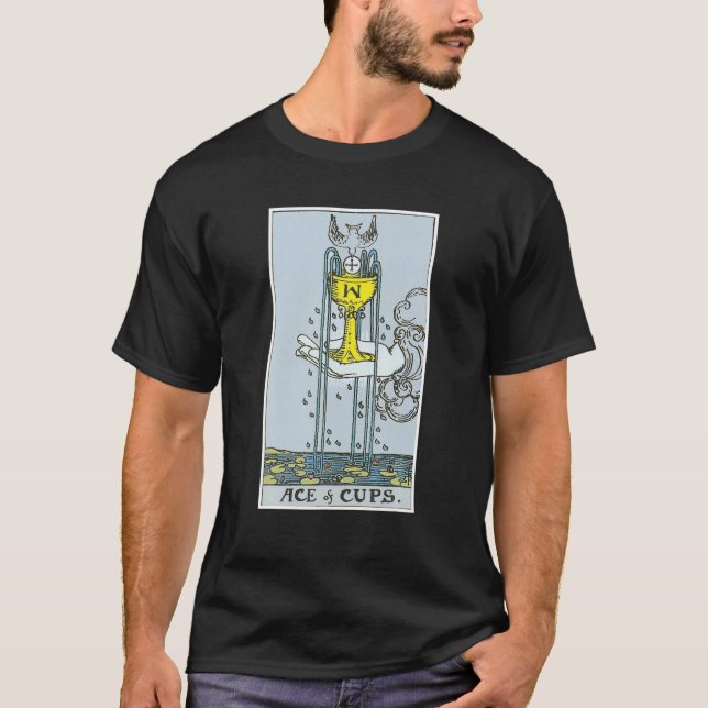 T-shirt Ace De Tasses Carte Tarot Occulte Croyances Divina (Devant)