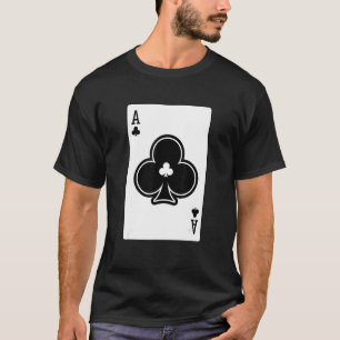 T-shirt Ace Des Clubs Poker Jeux De Carte Jouer Cartes Noi