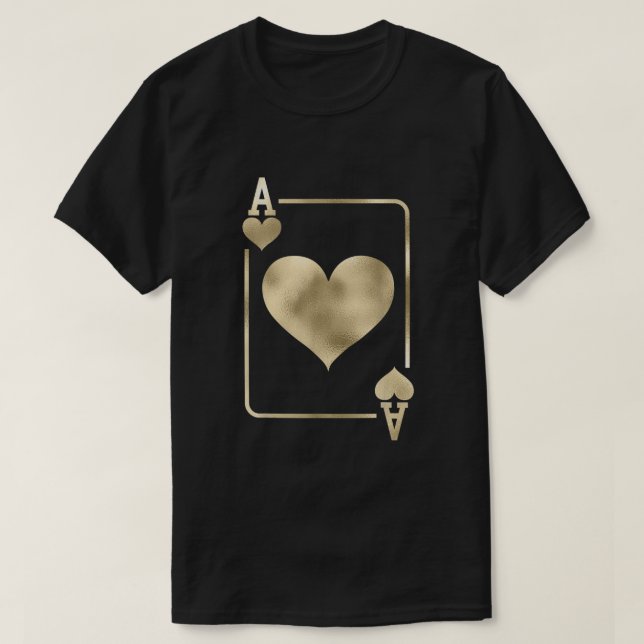 T-shirt Ace of Hearts Glam Playing Card Halloween Costume  (Design devant)