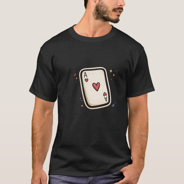 T-shirt Ace of Hearts Minimal Playing Card Art (Devant)