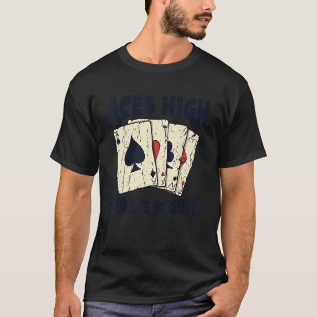 T-shirt Aces high hearts higher  Casino 1 (Devant)