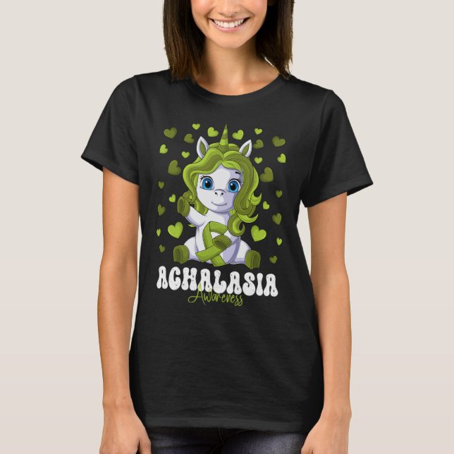 T-shirt Achalasia Awareness Month Lime Green Ribbon Unicor (Devant)