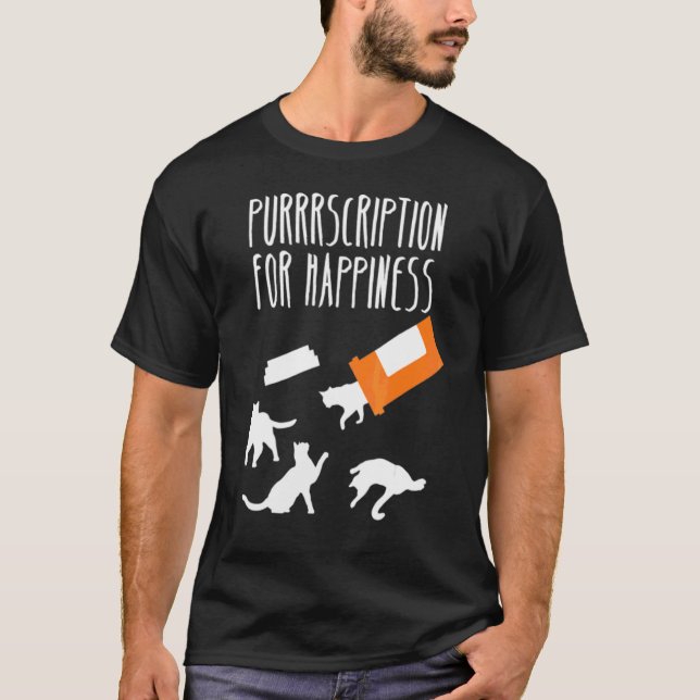 T-shirt Achats Pour Le Bonheur Du Chat (Devant)