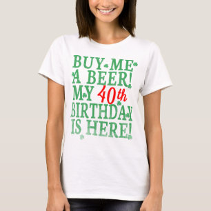 T-shirt Achète-moi une bière Texte rouge asymétrique pour