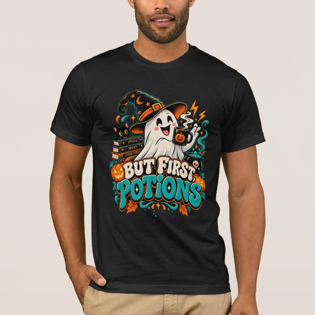 T-shirt Acheter des potions en premier (Devant)