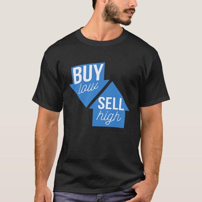 T-shirt Acheter Low Sell High Options Trading Débutant Inv (Devant)
