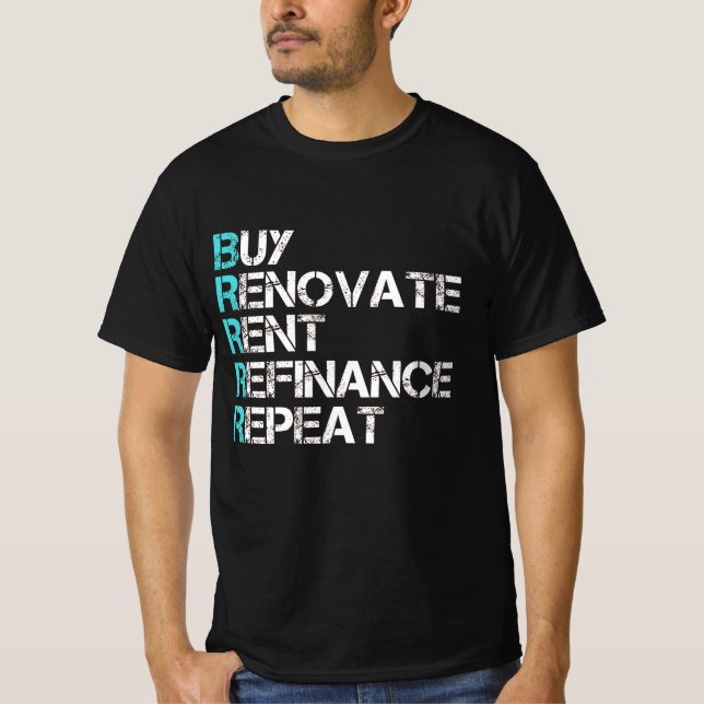 T-shirt Acheter Rénover Refinancer le loyer Refinancer (Devant)
