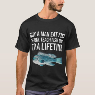 T-shirt Acheter un homme à manger du poisson