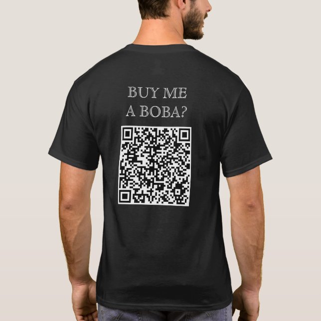 T-shirt Achetez-Moi Un Code Boba QR Sur Le Dos Drôle Boiss (Dos)
