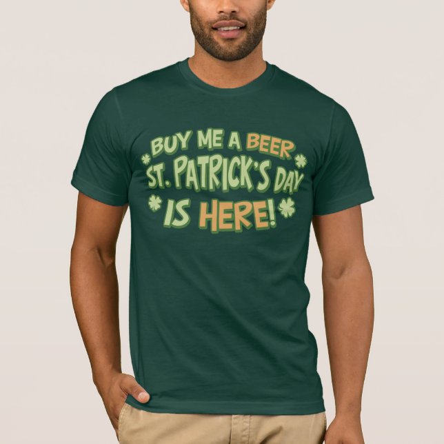 T-shirt Achetez-moi une bière St. Patrick's Day Bella Canv (Devant)