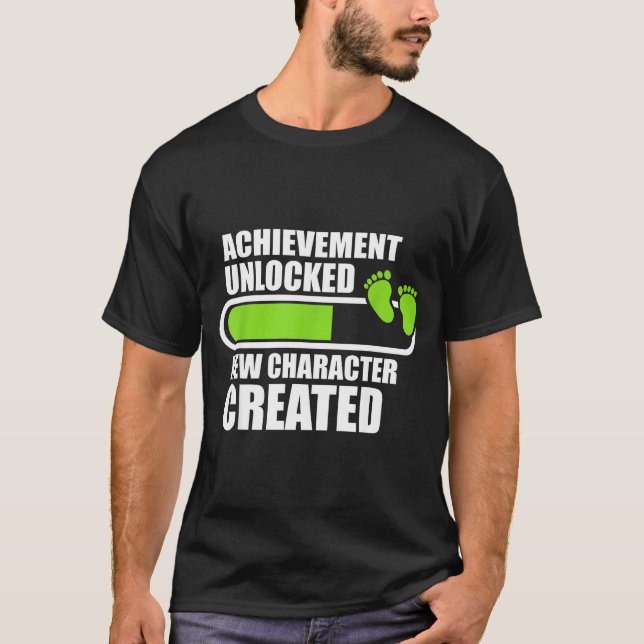 T-shirt Achievement Unlocked New Character D Funny Pregnan (Devant)