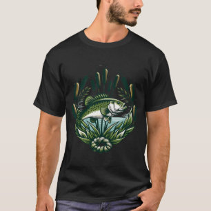 T-shirt Achigan à grande bouche et quenouilles