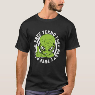 T-shirt ACIDE Alien Vinyl DJ Tekno Techno Frenchcore Rave