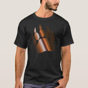 T-shirt ACIER Brown BRONZE BAIE PAW Superbe sur noir