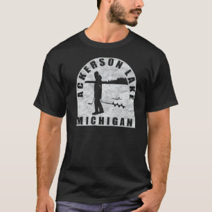 T-shirt Ackerson Lake Ice Fishing Michigan