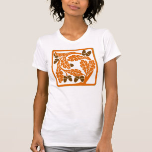 T-shirt Acornes Art nouveau et chêne Feuilles