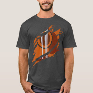 T-shirt acoustic guitarvintage Guitar music instrument rip