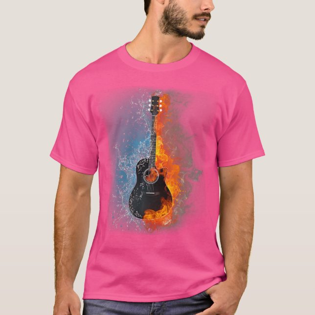 T-shirt Acoustique Guitare Player Cool Musicien Acoustique (Devant)