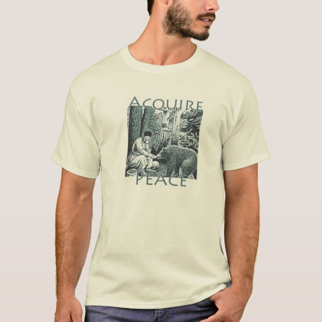 T-shirt Acquérez la paix - Seraphim de St de Sarov et (Devant)