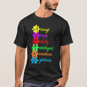 T-shirt Acronyme D'Autisme Et Pièce De Puzzle Fun Autisme
