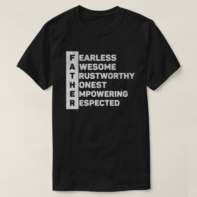 T-shirt Acronyme du père La meilleure Fête des pères papa  (Design devant)
