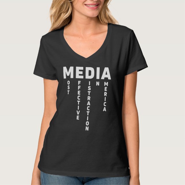 T-shirt Acronyme Médiatique Distraction La Plus Efficace E (Devant)