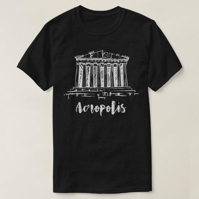 T-shirt Acropole Du Parthénon D'Athènes Grèce Croquis (Design devant)