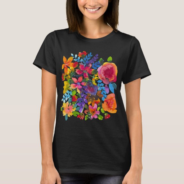 T-Shirt actif fleurs abstraites (Devant)