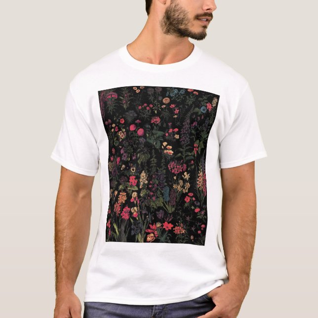 T-shirt actif floral de minuit (Devant)