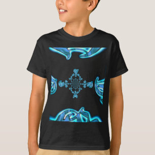 T-shirt Action Cyan Turquoise Graffiti Abstrait Imprimer