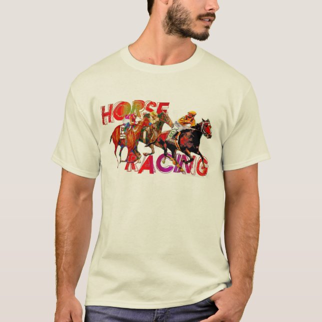 T-shirt Action de course de chevaux (Devant)