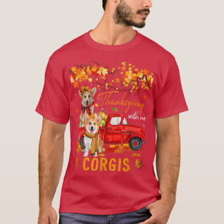 T-shirt Action De Grâce Avec Mon Corgis Sur Camion De Récu